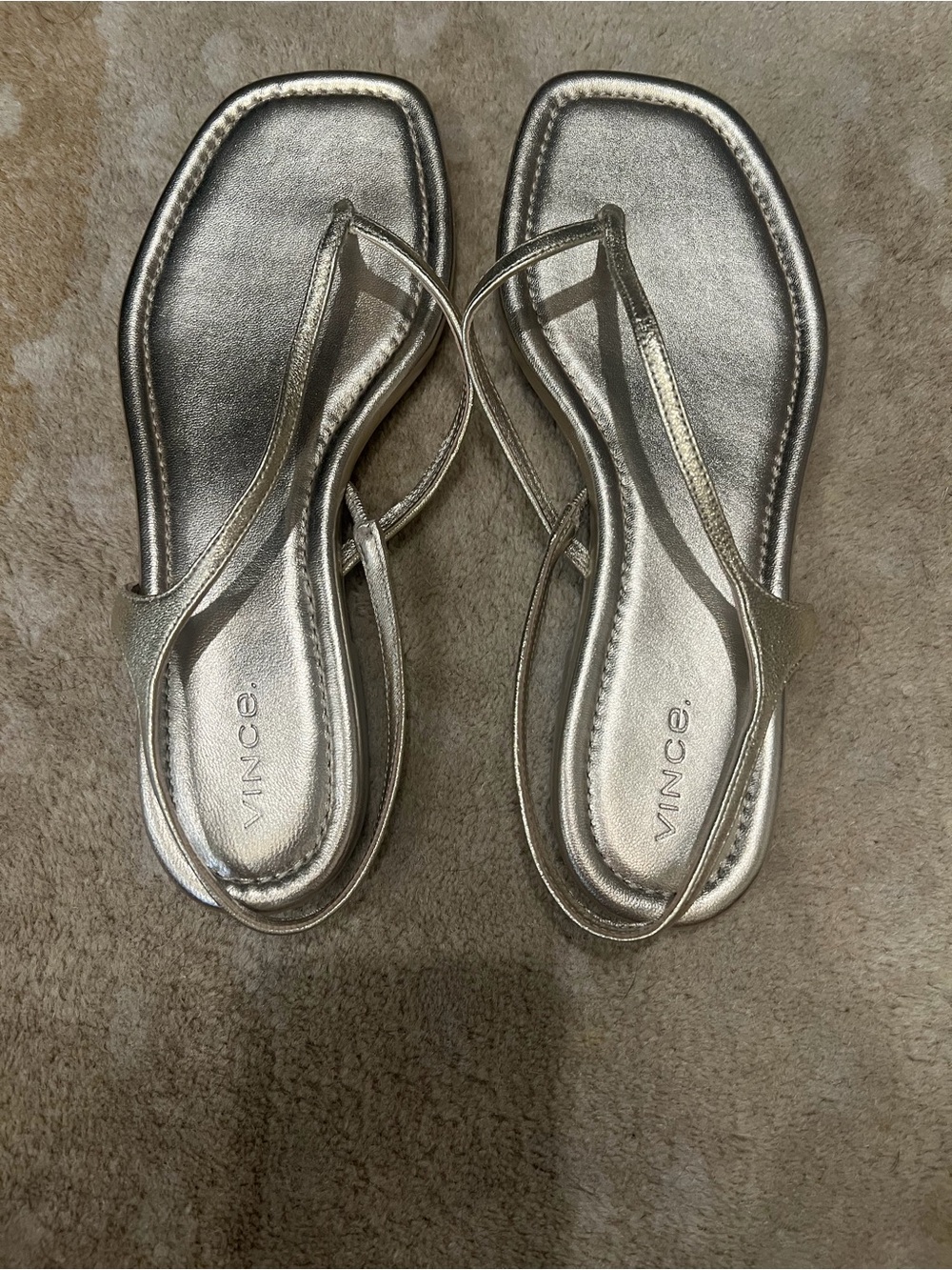 Vince Metallic Gold Slingback Thong Deana Sandals